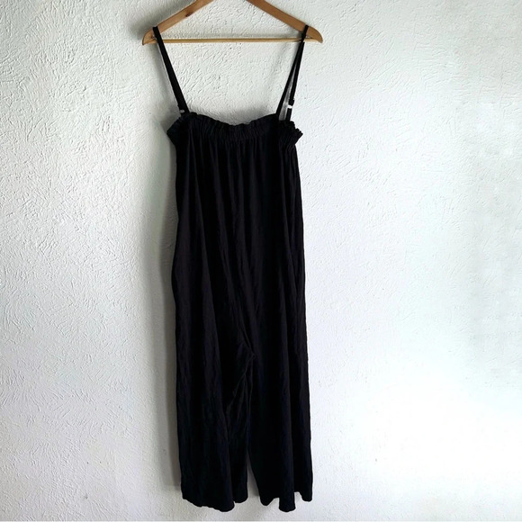 Sundry Spaghetti Strap Elastic Jumpsuit Jersey Black Sz 2 /medium - Picture 2 of 7